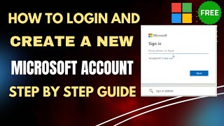 How To Login And Create A New Microsoft Account Step By Step Guide [upl. by Farand]