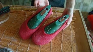 how to make felted wool shoes and slippers [upl. by Cosme560]