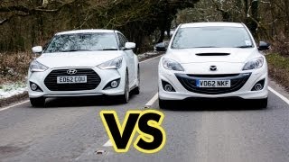 Car Battle Mazda3 MPS vs Hyundai Veloster Turbo [upl. by Scholem663]