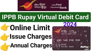 Ippb virtual debit card charges  Ippb virtual debit card apply  India post payment bank debit card [upl. by Kirkpatrick]