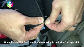 Graco Extend2Fit 3in1 pulling cover aside for inside outside trick [upl. by Eniretak]