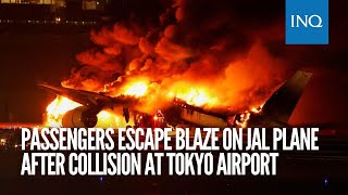 Passengers escape blaze on JAL plane after collision at Tokyo airport [upl. by Labotsirc955]