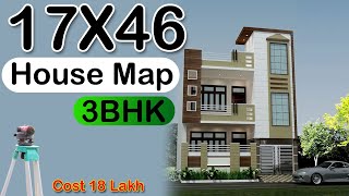 176quot x 460quot House Plan  17 by 46 Home Plan  17 by 46 Home design  Girish Architecture [upl. by Romalda813]