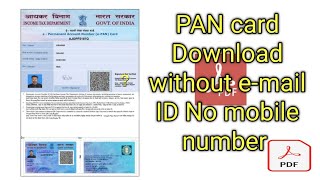 pan card download without email id number No mobile number ll pan card download pan number se ll [upl. by Katina]