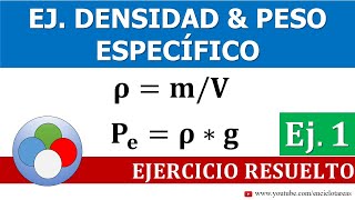 EJERCICIO DE DENSIDAD Y PESO ESPECÍFICO [upl. by Pineda808]