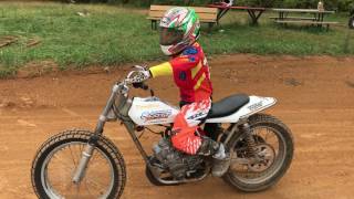 10 year old Tyler Scott 250 Flatracker 1st ride [upl. by Kenric427]