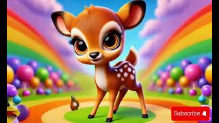 fun deer song for kids with 3d illustration KidsSongs NurseryRhymes [upl. by Chladek379]