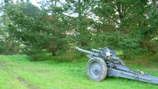 German WWII 105mm Howitzer fires blank round [upl. by Wesley]