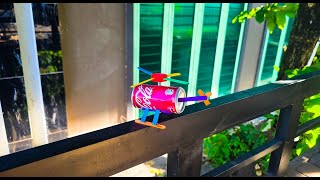 Mini airplane fun project creative ideas using with motor and aluminum can to do at home [upl. by Aidnac]