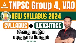 TNPSC Group 4 Syllabus 2024 In Tamil  Group 4 Syllabus  Group 4 Unit Wise Weightage [upl. by Barbabra]