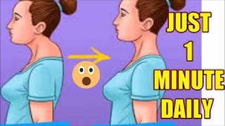 HOW TO REDUCE DOUBLE CHIN FAST  GET RID OF ROUNDED UPPER BACK  NECK FAT IN JUST 1 MIN [upl. by Rennat80]