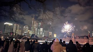 New Years Eve 2024 Fireworks amp celebrations in Frankfurt Germany [upl. by Siclari]