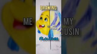 Drawing Flounder Me Vs My cousin Dibujando a Flounder Yo Vs Mi prima [upl. by Vite]