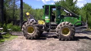 John Deere 540GIII Skidder Unloading amp 1st Look [upl. by Kirk]