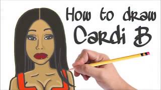 How to draw Cardi B Step by step [upl. by Tanah]