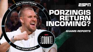 Shams Charania Celtics targeting a December return for Kristaps Porzingis 👀  NBA Countdown [upl. by Aelsel]