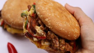 CHICKEN FAJITA BURGER BY RECIPES OF THE WORLD [upl. by Meeharbi]