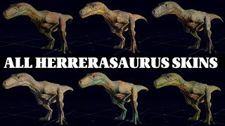 ALL HERRERASAURUS SKINS  JURASSIC WORLD EVOLUTION 2 [upl. by Adnicul432]