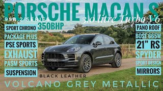 Porsche Macan S 2019 Volcano Grey Metallic 95B2 Sport Design Mirrors 21quot RS Spyder Wheels For Sale [upl. by Enert]