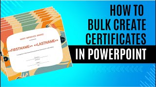 How to bulk create certificates in PowerPoint [upl. by Meehyrb]