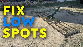 Spot LEVELING with SAND for a FLAT Lawn  Fixing Ruts in the Lawn [upl. by Aredna]