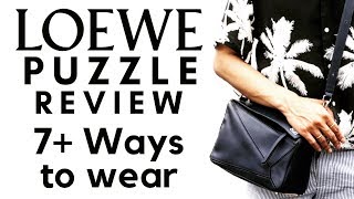 LOEWE PUZZLE BAG REVIEW  7 and more ways to wear it  What fits  PROS amp CONS [upl. by Methuselah766]