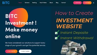 How to create an Investment Website with instant Deposit and Withdrawal HYIP RIO Full Course [upl. by Jonette552]