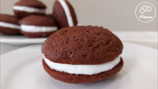 Chocolate Whoopie Pie with Marshmallow filling  super Moist and Fluffy  Petit Plats [upl. by Nowell189]