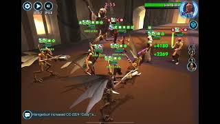 SWGOH TW Geonosian Poggle Omicron vs Old Republic Lvl 6 Jedi Datacron [upl. by Pierce]