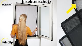 Insektenschutz ohne bohren für Ihre Fenster WinClip Bug  Der passgenaue Insektenschutz [upl. by Antipus]