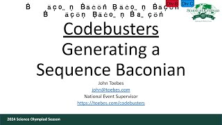 Codebusters  Generating a Sequence Baconian Cipher [upl. by Adnawaj]