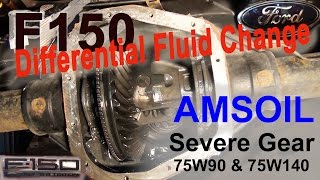 Ford F150 Differential Fluid Change  AMSOIL Severe Gear 75W140 amp 75W90 [upl. by Korwun]