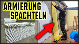 WAND VERPUTZEN  Gewebe spachteln  Armierungsgewebe einarbeiten  Home Build Solution [upl. by Ynohtona921]