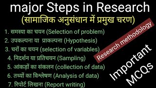 Major steps in Social Research Researchformulation researchprocess researchmethodology ugcnetjrf [upl. by Strander]