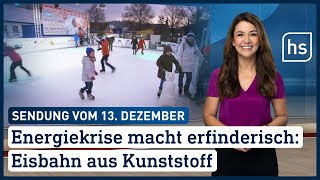 Energiekrise macht erfinderisch Eisbahn aus Kunststoff  hessenschau vom 13122022 [upl. by Goar]