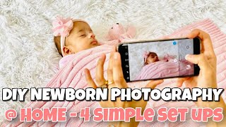 DIY Newborn Photography at Home  4 Simple setups for Baby Photoshoot at Home  Mom N Me [upl. by Nortad]