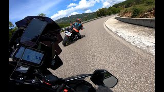 KTM 1290 Super Adventure amp Yamaha MT09 on stunning SS389 in Sardinia [upl. by Pippa875]