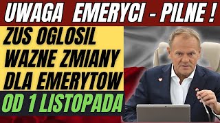 💰 Od 1 Listopada Nowe Zasady Emerytur – Wyższe Wypłaty i Kluczowe Terminy [upl. by Adihahs395]