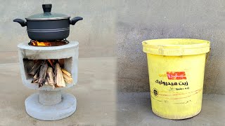 You Cant Believe How Easy It Is To Make A Wood Stove  Cast A Stove From A paint Bucket [upl. by Auqinihs]