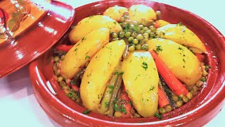 طاجين الخضر باللحم في خطوات مبسطة 🇲🇦👌 الطاجين المغربي باللحم Tajine Marocain au boeuf et légumes [upl. by Catharine]