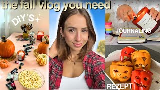 FALL VIBES 📖🍂🧸🕯️ veganes Rezept DIYs Kürbis bemalen Herbst Deko [upl. by Zack]