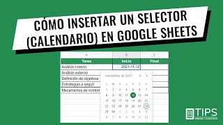 Cómo insertar un selector calendario de fechas en una celda de Google Sheets [upl. by Morissa225]