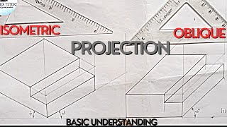 ISOMETRIC AND OBLIQUE PROJECTION IN TECHNICAL ENGINEERING DRAWING BASIC DIFFERENCE [upl. by Teiluj]