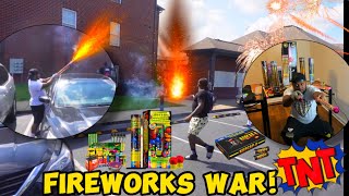 BLEW UP A RANDOM POOL PARTY FIREWORKS WAR Gone Wrong [upl. by Nutsud]