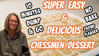 NOBAKE DUMP amp GO SUPER EASY amp DELICIOUS CHESSMEN DESSERT  10MINUTE CROWD PLEASER [upl. by Pudendas]