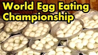 120 Eggs Eaten in 8 Mins World Egg Eating Championship [upl. by Ogires]