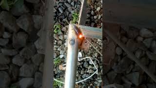 stick welding of thin galvanized pipe  pipe welding techniquesshorts short [upl. by Mariellen]