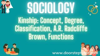 Kinship Concept Degree Classification AR Radcliffe Brown Functions Importance  Sociology [upl. by Siuqaj]