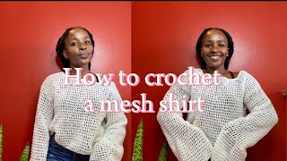 CROCHET MESH TOPbeginner mesh stitchcrochetfashion crochettops crochetclothing [upl. by Aubarta831]