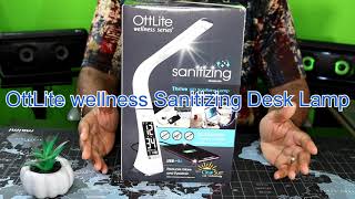 OttLite Thrive LED Sanitizing Desk Lamp with Clock and USB Charging Unboxing [upl. by Nivled]